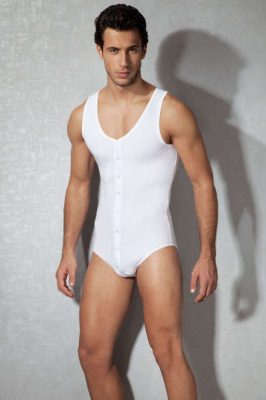 mens all in one underwear - white doreanse 5001