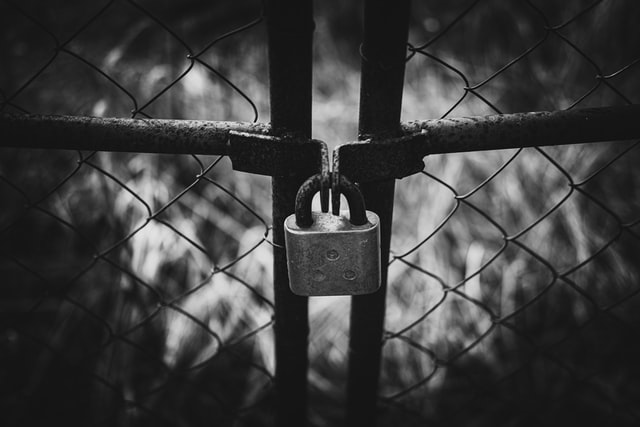 Padlock on chain link gates - permanent locked away
