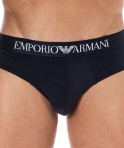 Emporio Armani Classic Pattern Mix Cotton Briefs - Navy S