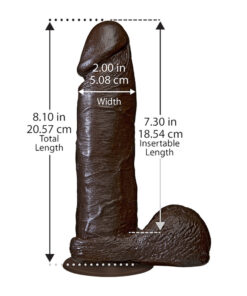Alternative view of The Realistic Cock 8 Inch Dildo Black