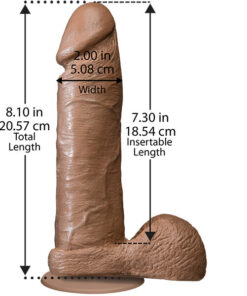 Alternative view of The Realistic Cock 8 Inch Dildo Flesh Brown