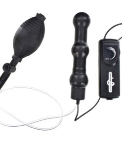 Zepplin Unisex Inflatable Vibrating Anal Wand Black