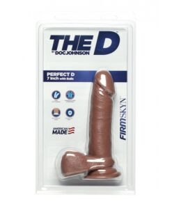 Alternative view of The D Perfect D FIRMSKYN 7 Inch Dildo with Balls Caramel