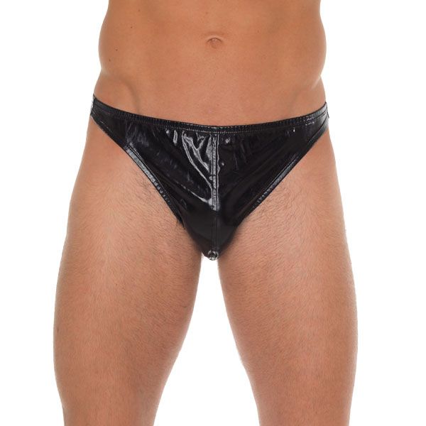 Mens Black Shiny G String