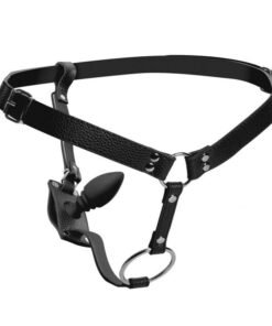 XR Strict Male Cock Ring Harness with Silicone Anal Plug