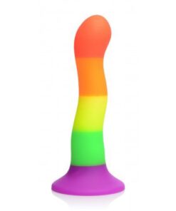 XR Proud Rainbow Silicone Dildo with Harness