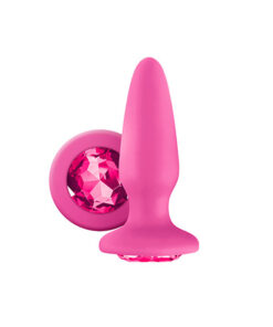 Glams Silicone Rainbow Gem Butt Plug Pink