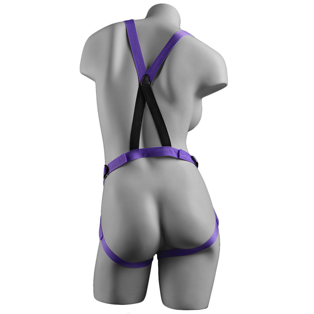 Dillio Strap On Suspender Harness With Silicone 7 Inch Purple Do - Image 2