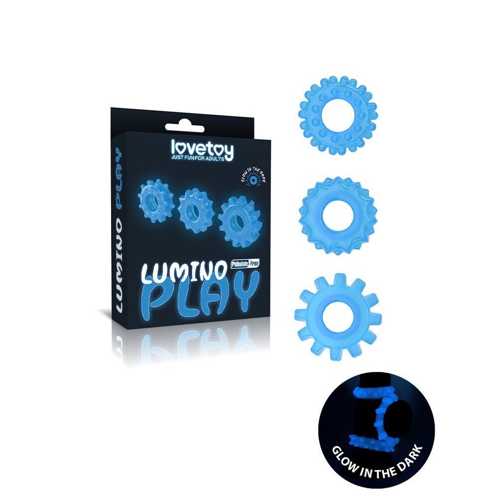 Lovetoy Glow In The Dark Lumino Play Cock Rings X3 - Image 4