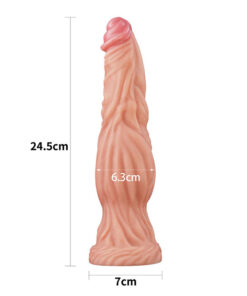 Alternative view of Lovetoy 9.5 Inch Dual Layered Silicone Cock Flesh Pink