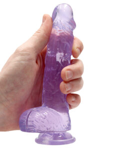 Alternative view of RealRock 6 Inch Purple Realistic Crystal Clear Dildo