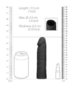 Alternative view of RealRock 7 Inch Penis Sleeve Black