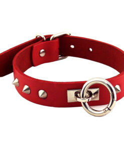 Rouge Garments Red Studded ORing Studded Collar