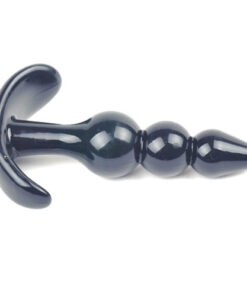 Alternative view of Small Black Beaded Anal Plug