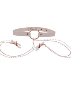 Alternative view of Sex and Mischief Collar with Nipple Clamps