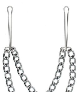 Alternative view of Silver Nipple Clamps With Double Chain
